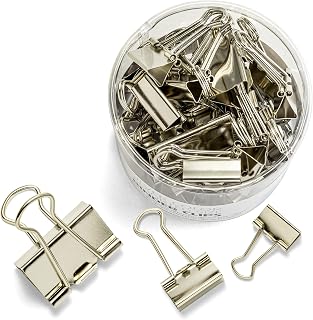 Officemate OIC31021 Binder Clips, Assorted Sizes, 30-PK, Silver