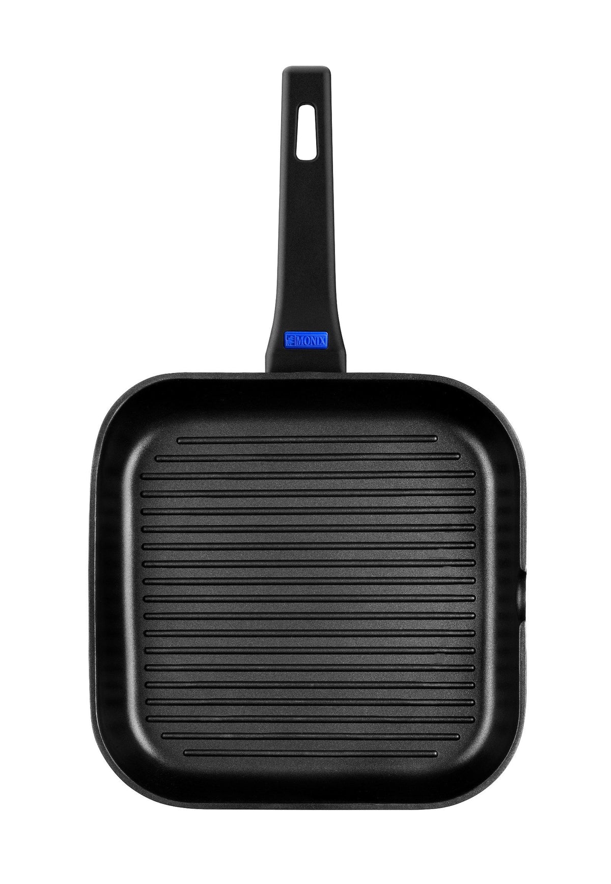 Solid+ Cast Aluminium Non-Stick Flat Griddle Pan by Monix – 24cm, 2.3 liters, Aluminum, Black, Model M350029