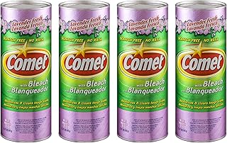 Comet Cleaner with Bleach Powder Lavender Fresh 21-Ounces | Scratch-Free | 4-Pack