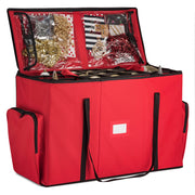 Zober Ornament Storage Box With Trays, Holds 73 Ornaments, Red