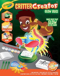 Glow in The Dark Critter Creator, Clay Bug Toy Kit for Kids | Creepy Crawlers Bug Maker, Fake Bug Molds, Includes Crayola Clay & Paint, Gift for Kids, Ages 7+