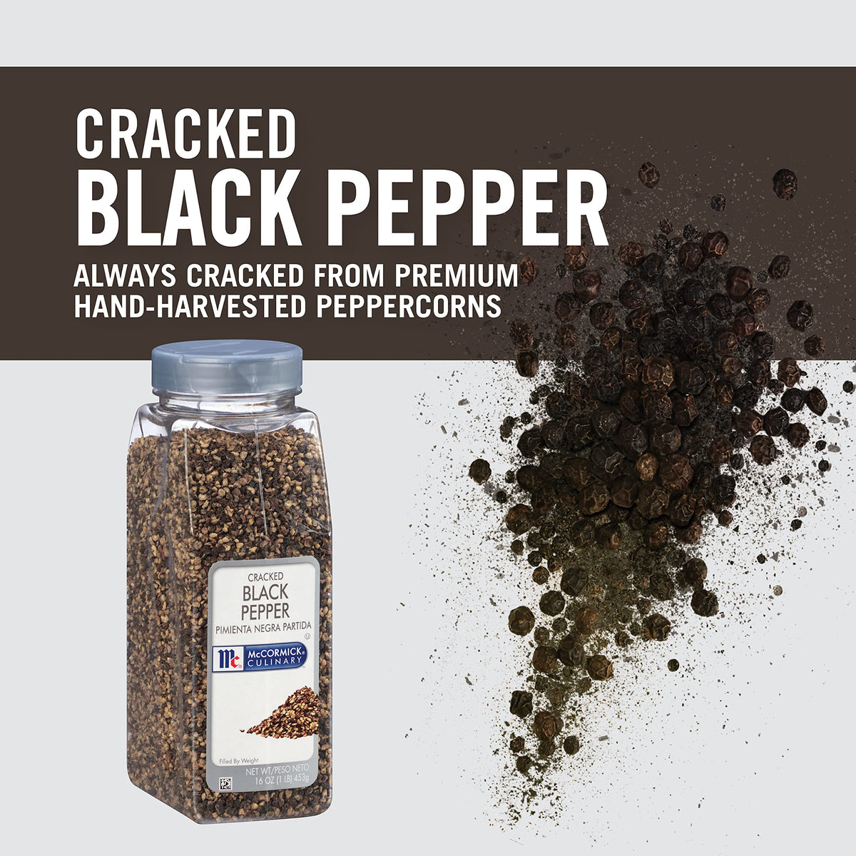 Cracked Black Pepper by McCormick Culinary – 16 Ounce (Pack of 1), Model 052100324777