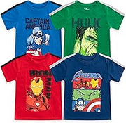 Boys' Marvel Avengers Boy's 4-Pack Superhero Short Sleeve Tee Shirt Set