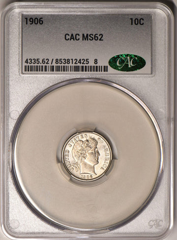 1906 Barber Dime CAC MS by Generic – Silver