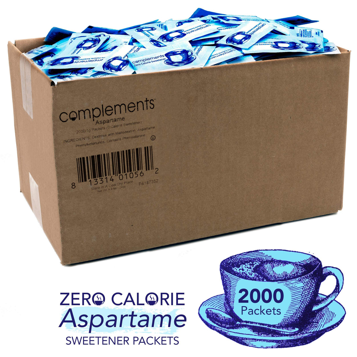 HEARTLAND Aspartame Blue / 2000 Count (Pack of 1) / 1 Stevia