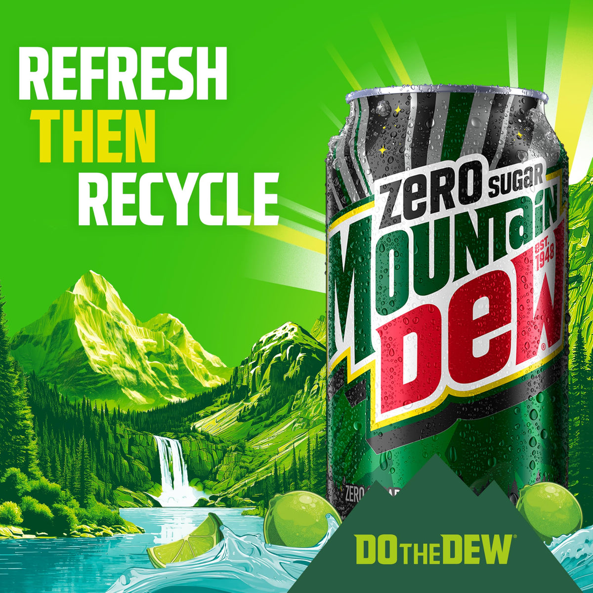 Zero Sugar Soda by Mountain Dew – 12 Fl Oz (Pack of 12), Model 012000191442