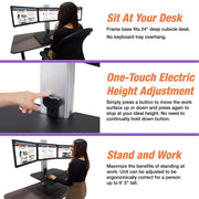 High Rise Electric Sit-Stand Standing Desk Converter by Victor – Triple Monitor, Wood, Black W/Aluminum, Model DC475