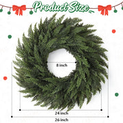 UAPINO Cedar Wreath, 26 Inch Diameter, Green