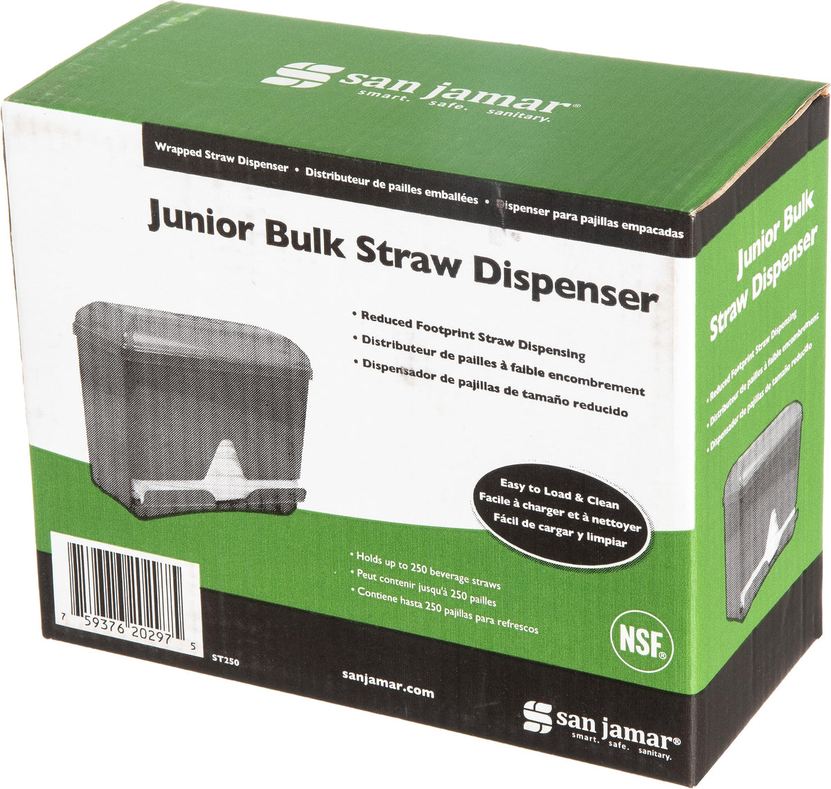 San Jamar 250 Straw Capacity / Straw / 250.0 load Straw Dispensers