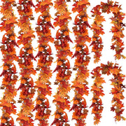 CQURE Fall Leaf Garland, 41.3 Ft Artificial Vines, 7 Pack Orange Yellow