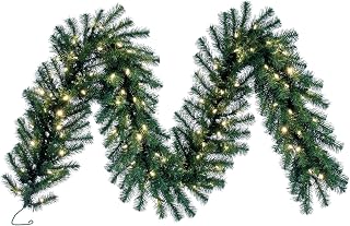 Vickerman 50' Imperial Pine Artificial Christmas Garland, Warm White LED Mini Lights - Faux Pine Christmas Garland - Indoor Seasonal Home Decor