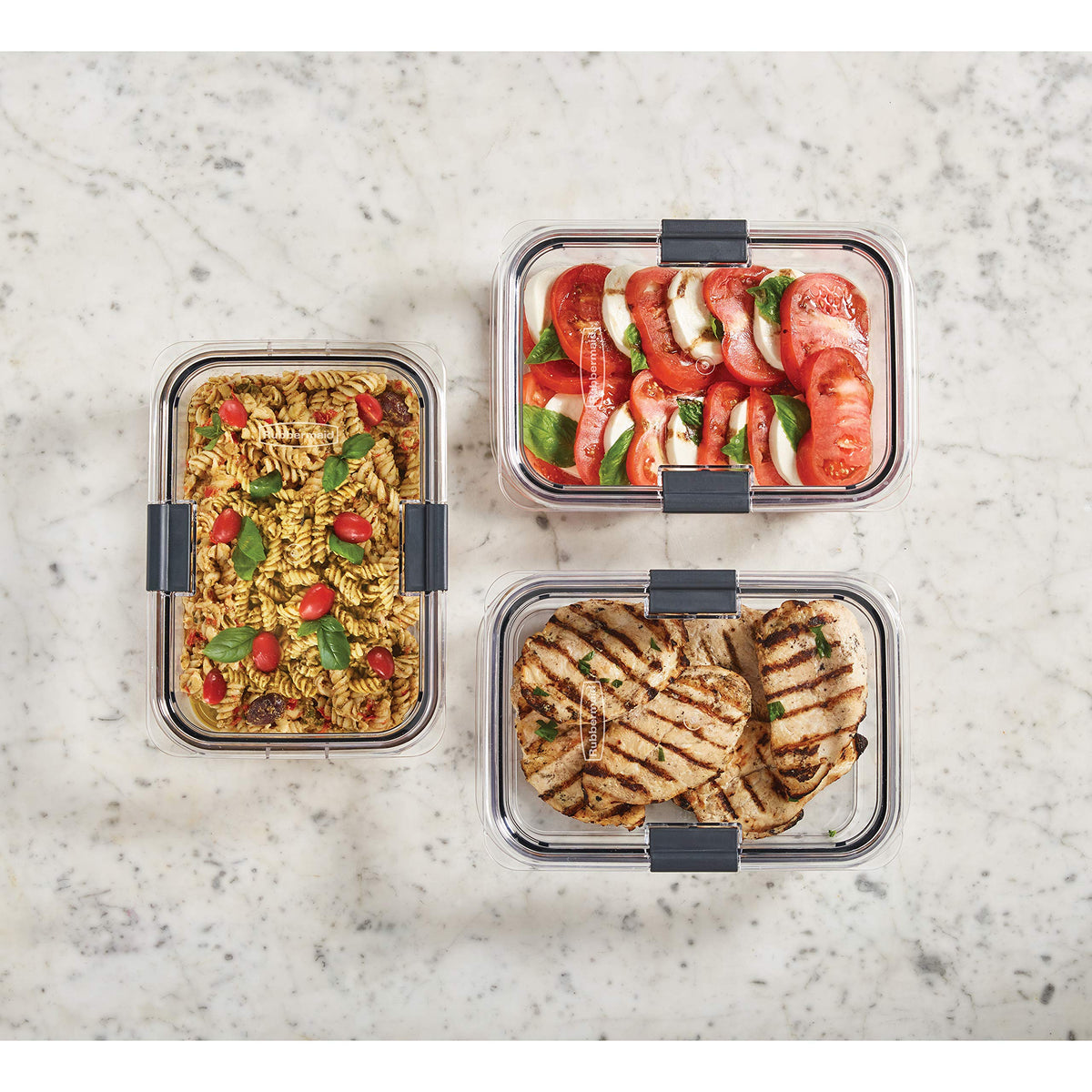Food Storage Container by Rubbermaid – 9.6 cup, 3-Pack, 9.6 cups, Plastic, Clear, Model 2046927