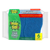 Non Scratch Scrub Sponges - Double Sided Dish Scrubber Safe for Nonstick Cookware - Kitchen Essentials for Dishwashing and Cleaning by Pine-Sol – 6 Pack, Sponge, Model PNS-76372