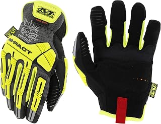 Mechanix Wear Hi-Viz M-Pact Open Cuff Impact Gloves Yellow Large