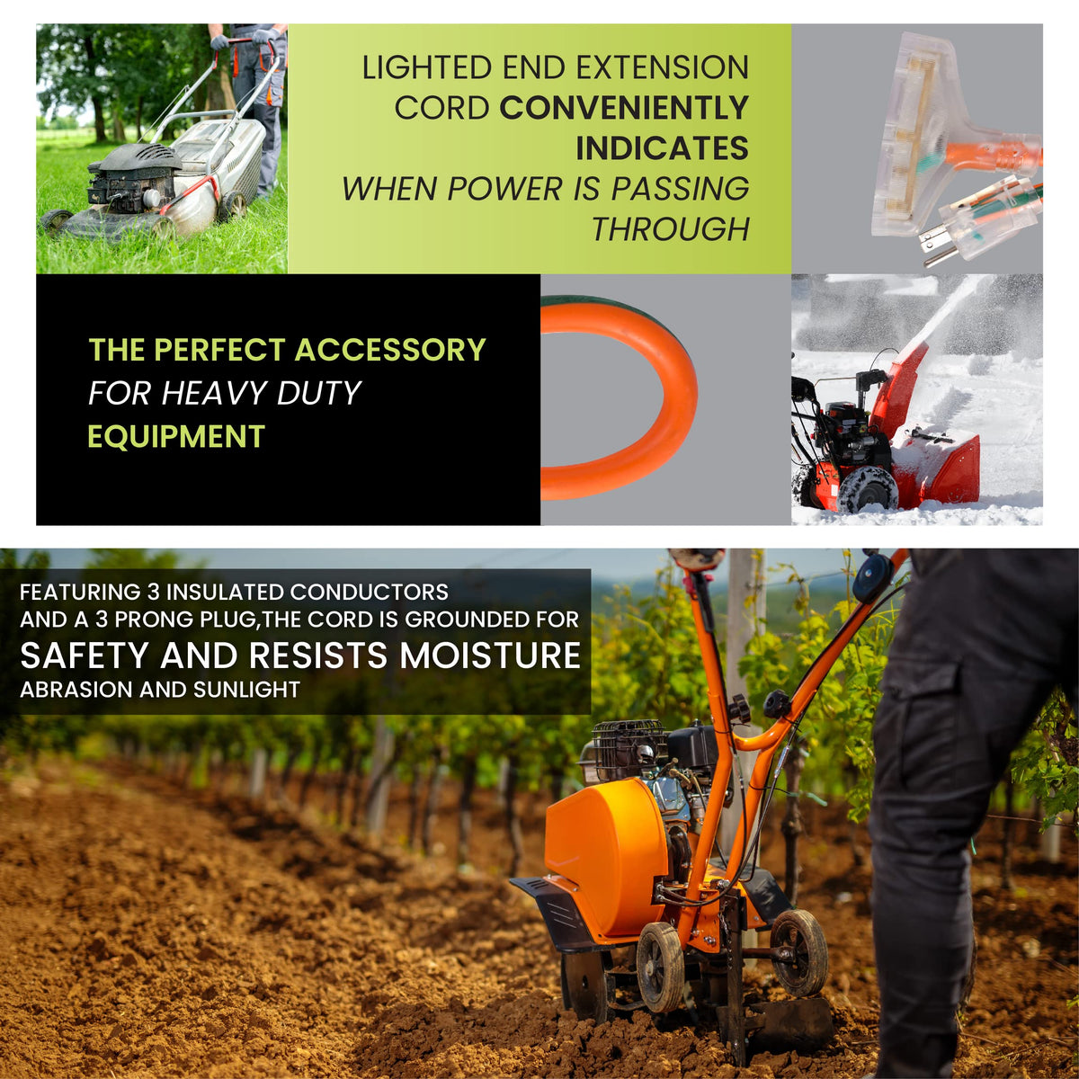 Power By GoGreen 2 ft / 12/3 / Power Cord Extension Cords