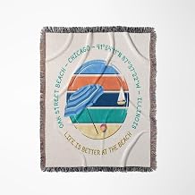 3dRose American Beaches - Oak Street Beach, Chicago, Illinois Travel Gift Woven Blanket