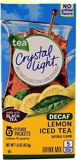 Crystal Light Iced Tea Decaffeinated Lemon Natural Flavor, 12-Quart 1.5-Ounce Canister (Pack of 3)