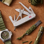 Farmer X Alox Swiss Army Knife - 10 Function Pocket Tool by Victorinox – Medium, Stainless Steel, Silver, Model 0.8271.26
