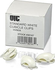 Officemate Cubicle Clips, White, Box of 24 (30167)
