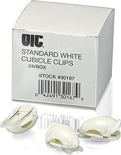 Officemate Cubicle Clips, White, Box of 24 (30167)