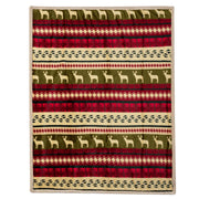 Pavilia Reindeer Cabin Sherpa Throw Blanket, 50x60 Inches, Red