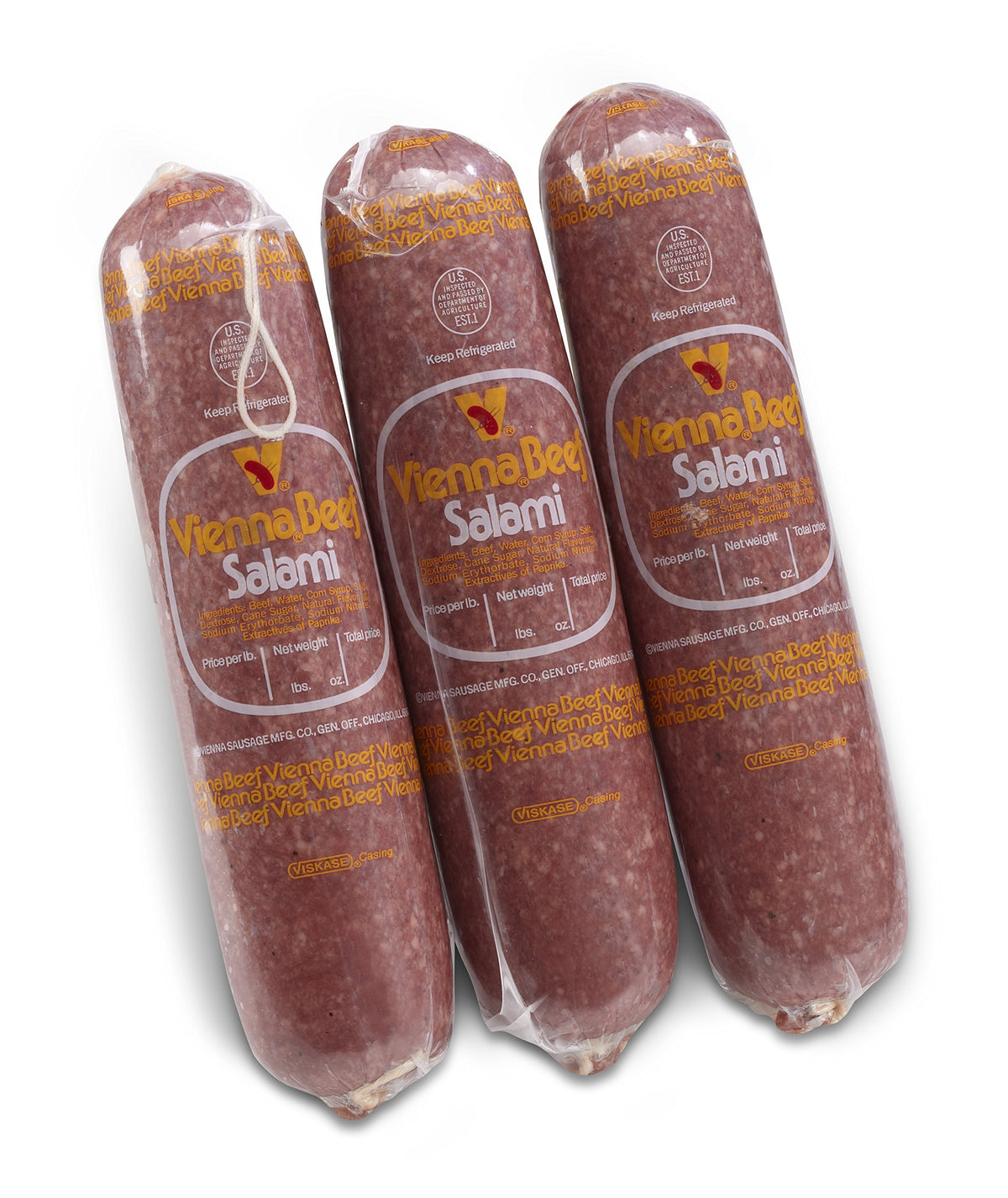 Vienna® Beef Soft Salami 2 Lbs. each (3 Pack) by Vienna Beef – 2 Pound (Pack of 3)