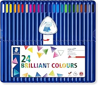 STAEDTLER Ergosoft Colored Pencils, Set of 24 Colors in Stand-up Easel Case (157SB24)