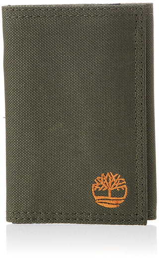 Men's Trifold Nylon Wallet by Timberland – One Size, Nylon, Olive, Model 5901235