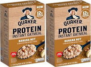 Quaker Protein Instant Oatmeal, Banana Nut, 12.9 Oz, 6 Count (Pack of 12)