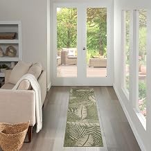 Nourison Home Garden Oasis Green Ivory 2' x 6' Area Rug - Easy Clean, Non Shedding, Bed Room, Living Room, Dining Room, Kitchen (6' Runner)