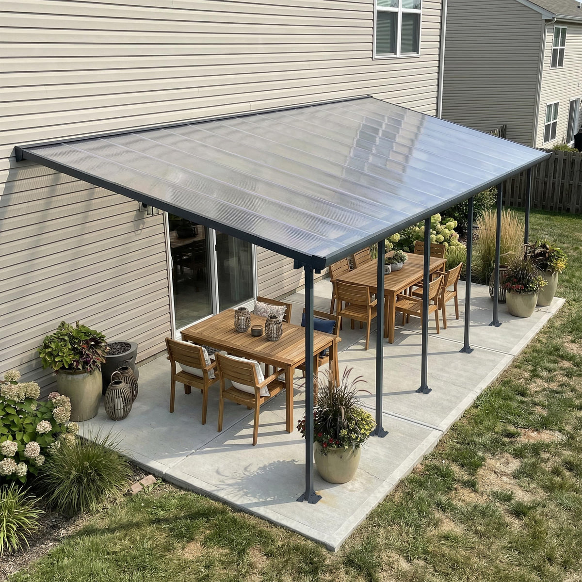 Palram Gray / 10' x 30' / Garden Awnings