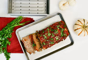 Bakeware Aluminized Steel Meat Loaf Pan with Insert by USA Pan – 10 x 5 x 3", 3 inches, Steel, Aluminized Steel, Model 1157LF-6