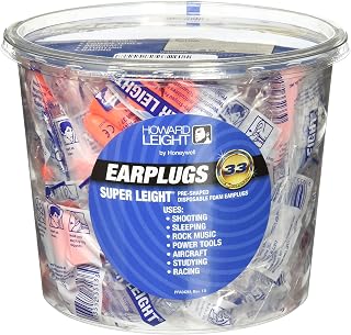 Howard Leight by Honeywell Super Leight Disposable Foam Shooting Earplugs, 100-Pair (R-33133) , Orange