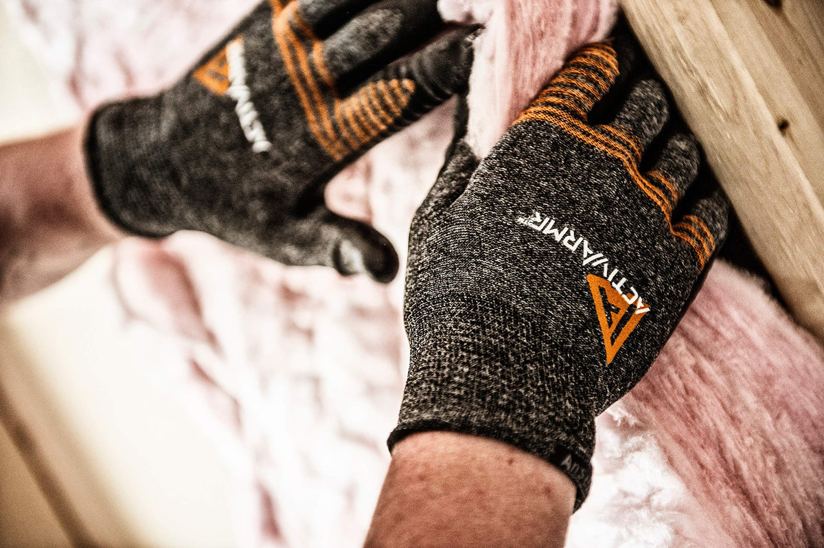 ActivArmr Multipurpose Gloves by Ansell – Large (Pack of 1), Nylon/Spandex, Black/Grey/Orange, Model 111808