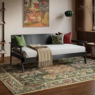 AFI, Mesa Twin Wood Daybed, Black | Twin Mid-Century Modern Multipurpose Daybed
