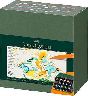 Faber-Castell PITT Artist Pen Brush India Ink Pen - Studio Box of 48