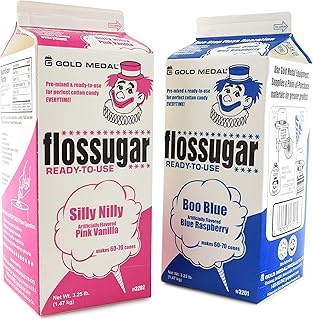 Gold Medal Variety Candy Flossugar (Blue Raspberry and Pink Vanilla) , 52 oz - 1/2 Gallon, 2 Pack