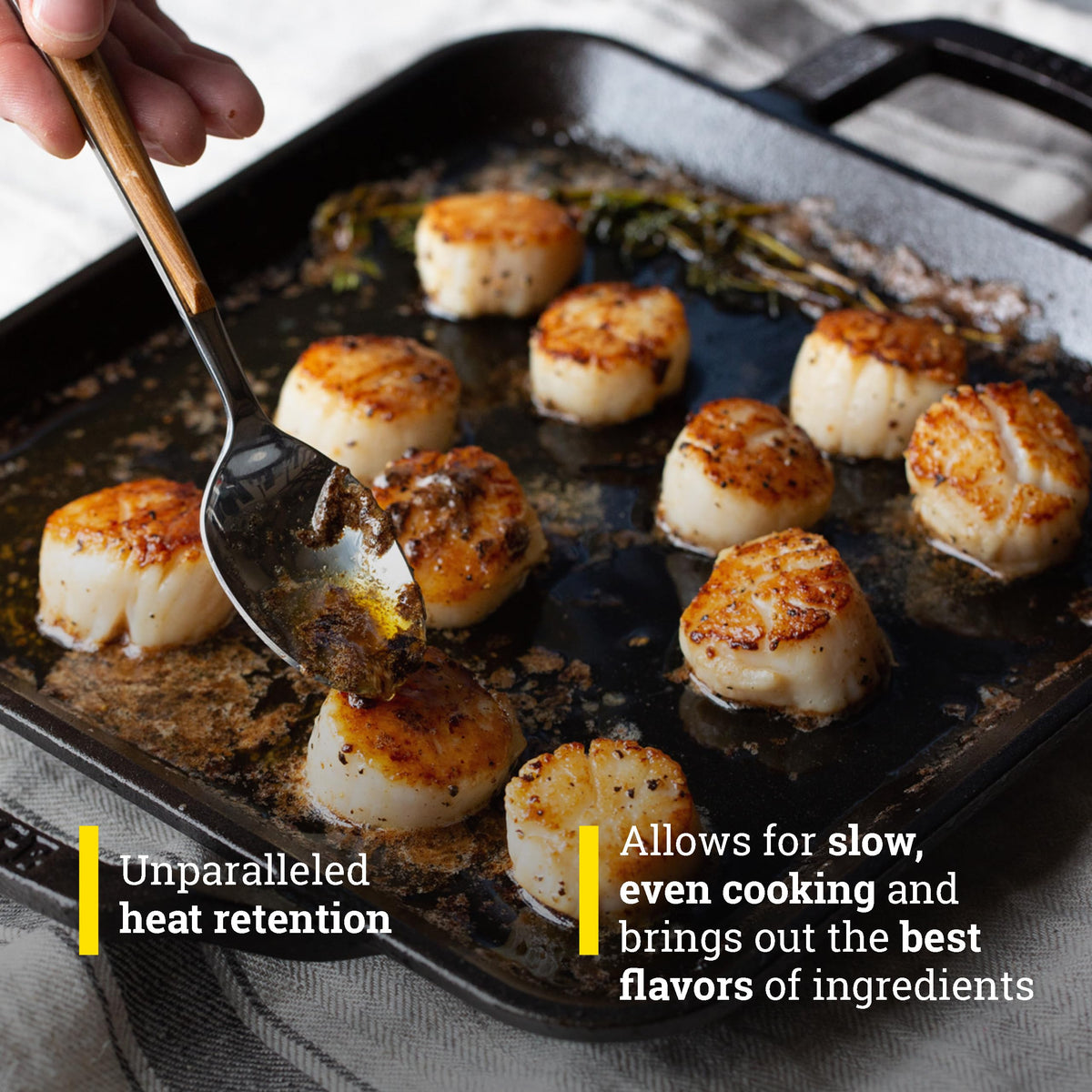 11" Cast Iron Square Grill Pan - Chef Collection - Pre-Seasoned Cast Iron Pan - Versatile Cooking - Indoor & Outdoor Use - Incredible Heat Retention (Pack of 2) by Lodge – 11"