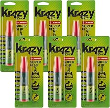 Krazy Glue All Purpose Precision Control Superglue Pen (4g), Clear, Fast-Drying Adhesive, One-Drop Applicator for Plastic, Ceramic, Wood, Rubber, Metal, Leather & More (6 Pack)