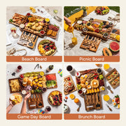 Smirly Charcuterie Board Set, Acacia Wood, 15.7 x 13.3 Inches