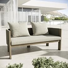 Salvora - Outdoor Beige Fabric & Grey Rope Loveseat