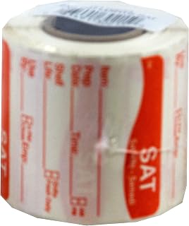 DayMark Safety Systems DissolveMark IT112213-6 "SAT" Day of The Week Label, 2" x 2", Red, Roll of 250