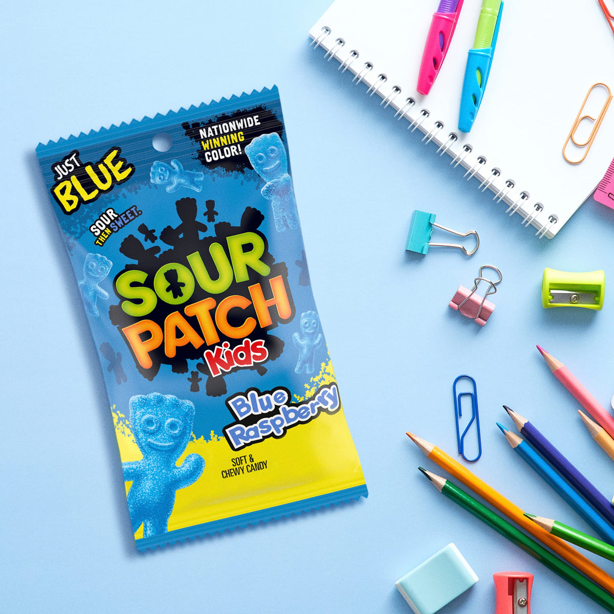 Blue Raspberry Soft & Chewy Candy by Sour Patch Kids – 8 Ounce (Pack of 12), Blue, Pack of 12, Model VC-a4-96873