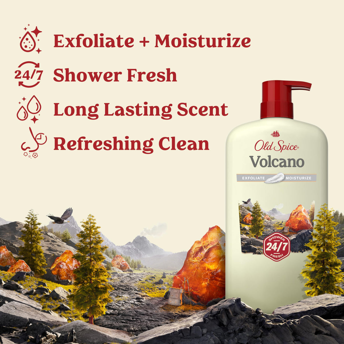 Old Spice 30 Fl Oz (Pack of 4) / Revitalizing with Charcoal / Black Body Washes