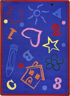 Joy Carpets Playful Patterns Kid's Art Children Area Rug, Rainbow