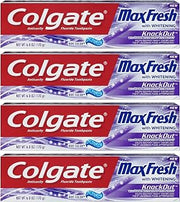 Colgate Max Fresh Toothpaste - KnockOut - With Odor Neutralizing Technology - Net Wt. 6 OZ (170 g) Per Tube - Pack of 4 Tubes