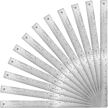 Westcott 18-Inch Stainless Steel Ruler Set with Non-Slip Cork Back, Etched Markings, 12-Pack (10417)