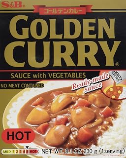 S&B Golden Curry Sauce with Vegetables, Hot, 8.1 oz