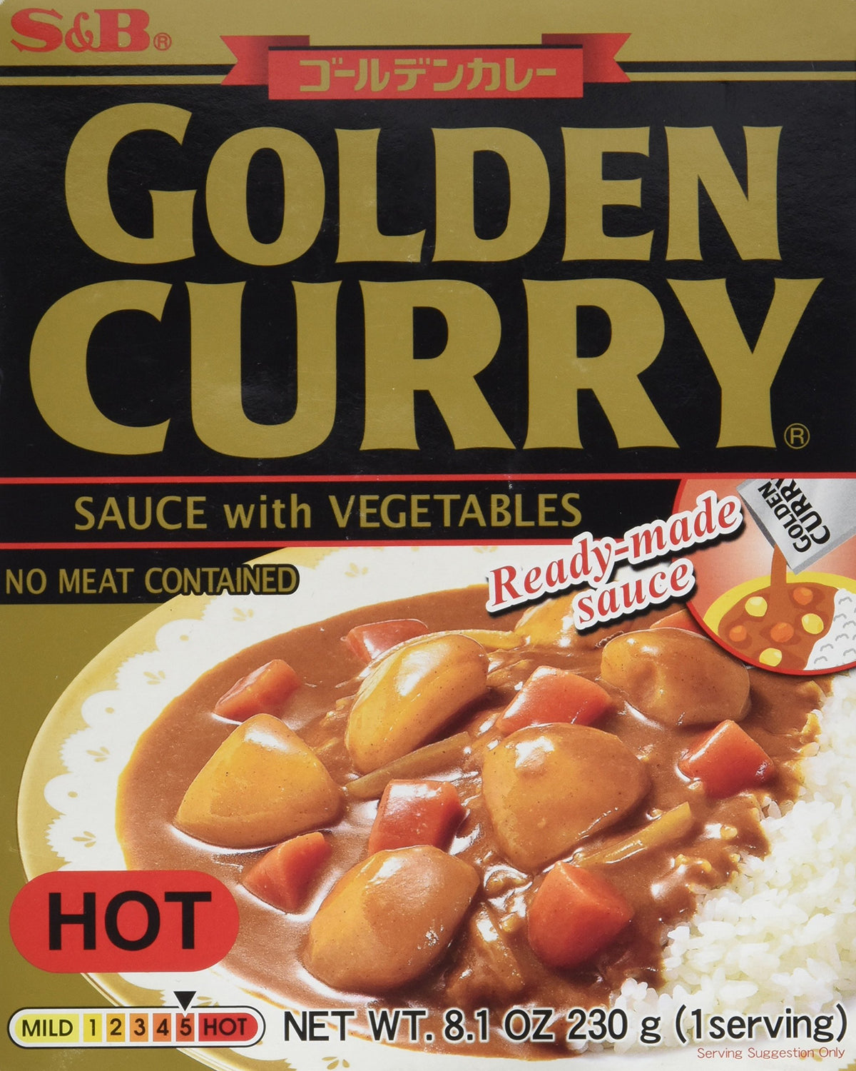 Golden Curry Sauce with Vegetables by S&B – 8.1 Ounce (Pack of 1), Model 18508