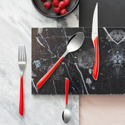 ECLAT Cutlery Set by Amefa – 16 Piece Cutlery Set for 4 People, Stainless Steel 18 0 Double injection Acrylonitrile Butadiene Styrene SAN, Red, Model 2214RDMBA1B60